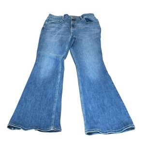 Lee Jeans Women's Slim Fit Mini Flare High Rise Medium Wash Denim Pants Size 16W